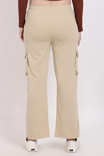 Image of Women's Cotton Fabric Stylish Cargo Pocket Lower /Sweatpants