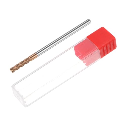 Image of HARFINGTON Micro Grain Carbide Square End Mill 5 /32 inch x 5 /8 inch (4mm x 16mm) Cut 5 /32 inch (4mm) Shank 3 inch (75mm) Length AlTiN Coated 4 Flutes Square Nose Cutter for Alloy Steel Hardened Steel