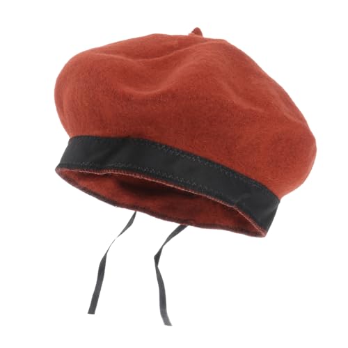 FRCOLOR 1Pc Wool Beret Hat Fashionable Autumn Accessory for Warm and Comfortable Design Creative Style for Boys and Premium Quality Wool for Everyday Orange