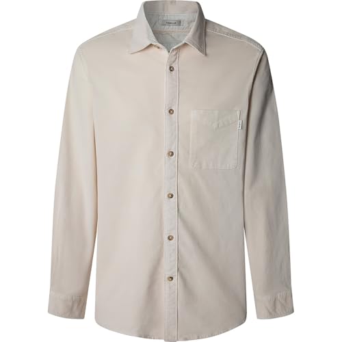 Chemise Pepe Jeans Clayton beige homme coton manches longues taille S