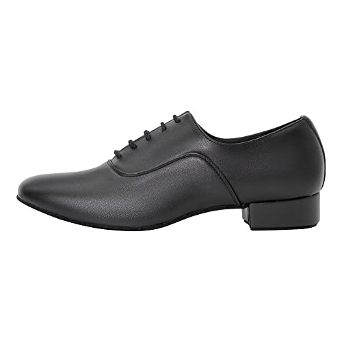 Linodes Men's Latin Dance Shoes 1 Inch Leather Sole Ballroom Salsa Tango Waltz Character Shoe2
