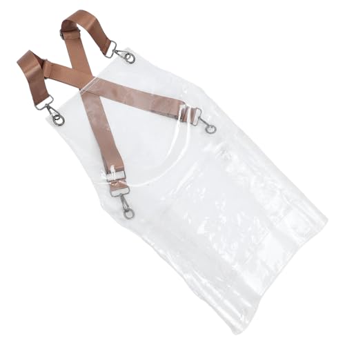 Delantal transparente TPU HEMOTON impermeable para cocina y peluquería con tiras ajustables