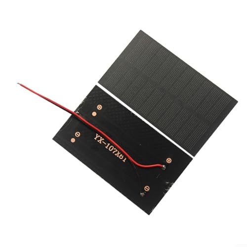 Fauhapyway Paquete de 2 paneles solares monocristalinos de 1 W 5 V con cables para batería de 3.7 V-5 V, proyectos de bricolaje, luces de jardín al aire libre, 107 x 61 mm