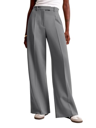 Image of NIMIN Women Wide Leg Pants High Waisted Business Casual Work Trousers Dressy Pants with Pockets