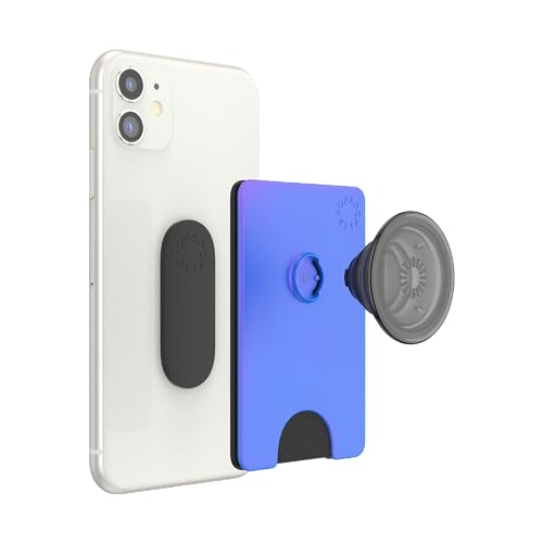 Image of PopSockets Phone Wallet with Phone Grip & Expanding Kickstand, Phone Card Holder - Neo Noir
