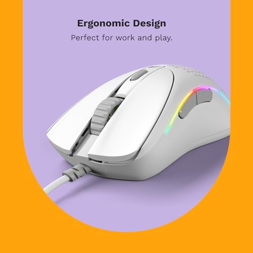 GLORIOUS Gaming - Model D 2: Wired Ergonomic Mouse, Superlight 58g, 26K Optical Sensor, 6 Programmable Buttons, 80 Million Click Lifecycle, FPS, MMO, MOBA, Battle Royale (White) by GLORIOUS - Used condition - Image 2