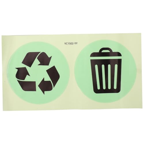 NUOBESTY 1sheet Luminous Trash Can Stickers Recycle Sign Decals for Easy Garbage Sorting Self-Adhesive Labels for Bins and Kitchen Use of Creative Stickers