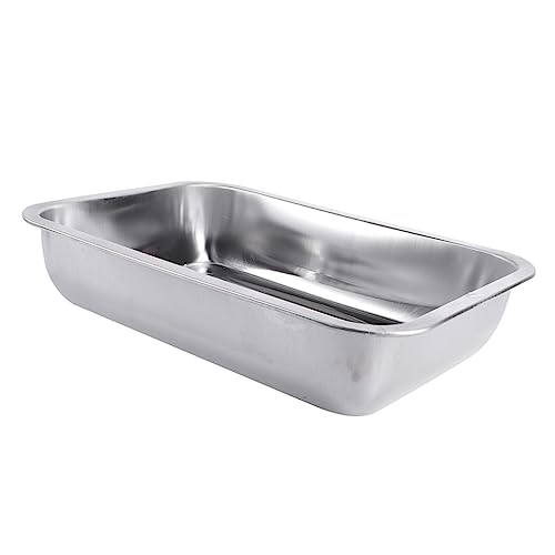 1Pc Multifunctional Stainless Steel Rectangular Plate Rustproof BBQ Plate for Toaster Oven Cookware