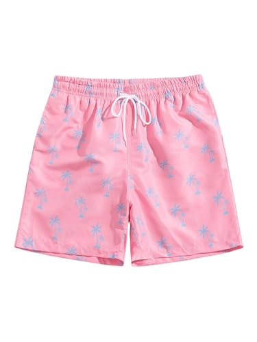 Floerns Men's Swim Trunks Tropical Print Quick Dry Swimming Board Shorts