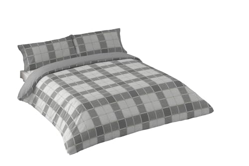 Montse Interiors Funda nórdica térmica Franela algodón 100% 170gr geométrica (Elton, para Cama de 90x190/200 (Nórdico de 150))