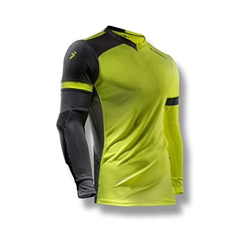 Storelli ExoShield Gladiator-Torwarttrikot | Gepolsterte Ellbogen-Stulpen | Kompaktes Fußballtrikot Cover