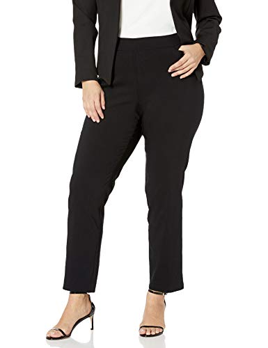 Briggs New York Women's Plus-Size Super Stretch Millennium Welt Pocket Pull-On Career Pant, Black, 18W