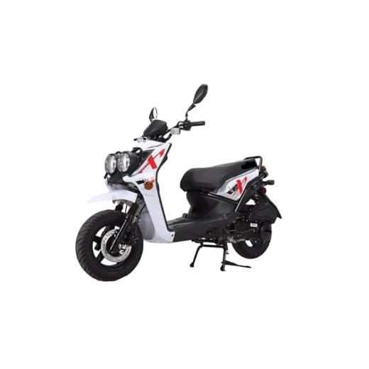 HHH Rocket 150 Moped Street Gas Scooter 150cc Scooter Motorcycle Automatic Strong Sports Adult Bike with 12 inch Aluminum Wheels (White)