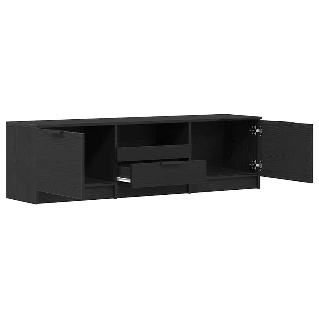 55 Inch Engineered Wood TV Stand with Drawers | Features sleek steel handles and ample storage, ideal as a modern living room entertainment center for media devices.