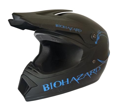 Kinder Crosshelm Bio-Hazard AHP Motorradhelm ABS-Schale Downhill Quad Motocross Teal Fluoreszierend (S)