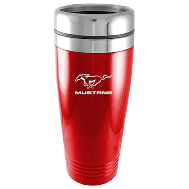 AU-TOMOTIVE GOLD Stainless Steel Travel Mug for Ford Mustang (Red)