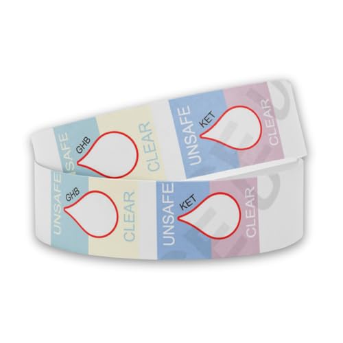 10 x Pulseras de detección de drogas en bebidas - Detector de drogas en bebidas - Kit Test de drogas en Bebidas - Caja con 10 pulseras