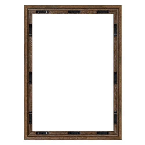 Abtgt 18x24 Brown Canvas Floating Frame with 0.9 Deep 12 Velcro Strips 4 Sawtooth Hooks Vertical/Horizontal Wall Art for Canvas Paintings Prints Oil Paintings Diamond Decor 1 Pack