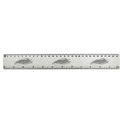 'Sweetcorn' 30cm (12 Inch) White Plastic Ruler (RL00049335)