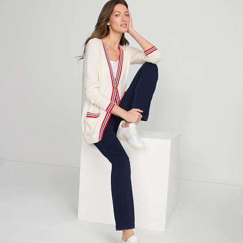 Lands' End Women's Starfish High Rise Knit Denim Straight Jeans4