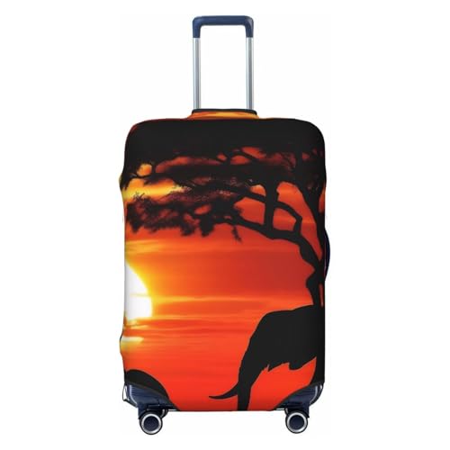 Elephant Sunset Print Luggage Suitcase Covers Elastic Washable Luggage Protector Luggage Covers For Suitcase
