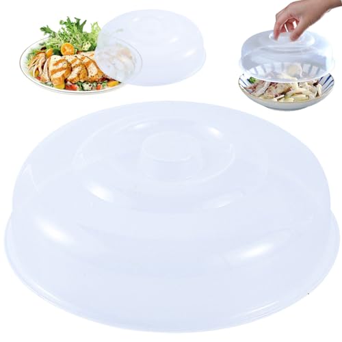 Cubierta de salpicaduras de microondas de 8 pulgadas, tapa redonda sin BPA con rejillas de ventilación de vapor, mango de fácil agarre, cubierta de alimentos para microondas y protector de