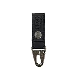 Rustic Leather Key Ring Holder Handmade by Hide & Drink :: Charcoal Black