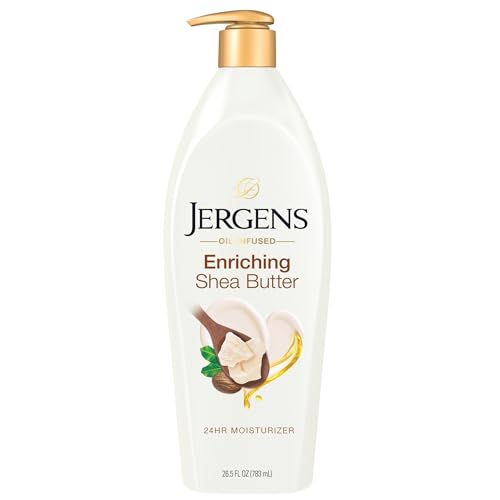 Jergens Shea Butter Hand and Body Lotion, Deep Conditioning Moisturizer, 3X More Radiant Skin, with Pure Shea Butter, Dermatologist Tested, 26.5 Oz