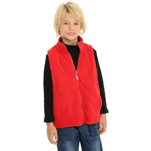 Image of Mud Kingdom Boys Girls Polar Fleece Vest Jacket Ligntweight Plain Vest Full Zipper Sleeveless