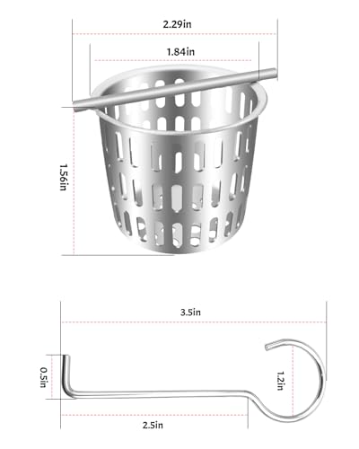 2 Inch Hair and Debris Strainer, Shower Drain Strainer with Lifting Hook, Stainless Steel Debris Basket Shower Drain Catcher, Hair Catcher for Floor Drain