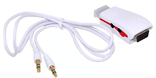 Conversor Adaptador De Vídeo Hdmi Para Vga Com Áudio Via P2