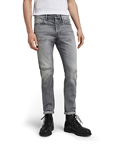 G-Star Raw 3301 Slim Fit Jeans, Vaqueros Para Hombre, Gris Sun Faded Glacier Grey Restored 51001-C293-D112 , 30w 34l G-Star Raw 3301 Slim Fit Jeans, Vaqueros Para Hombre, Gris Sun Faded Glacier Grey Restored 51001-C293-D112 , 30w 34l