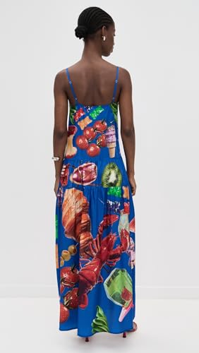 BruceGlen Women's Blue Print Tiered Maxi Dress3