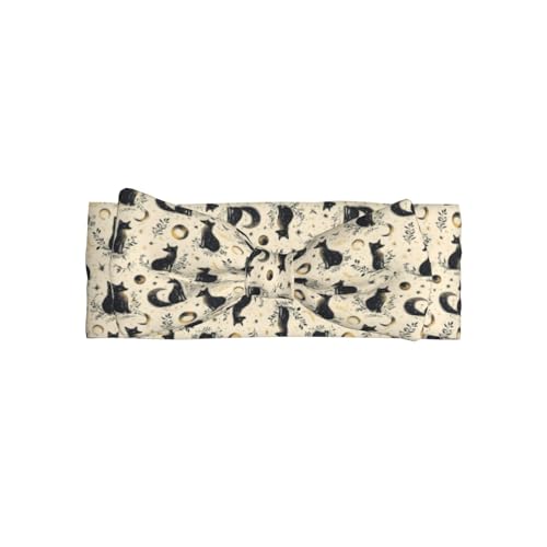 Foxes Moonlight Print Baby Girl Bows Headbands Baby Girls Newborn Headbands Infant Toddlers 0-6 Months