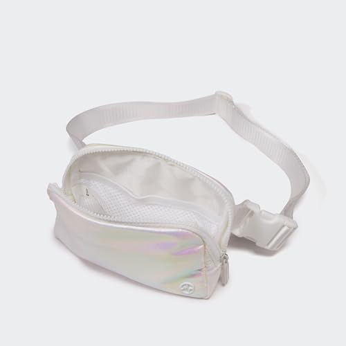 Image of Pander Two Way Zipper Fanny Pack Nylon Everywhere Belt Bag for Women, Water Repellent Waist Packs, Crossbody Bags with Adjustable Strap(Iridescent).