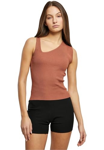 Urban Classics Vestido asimétrico de Punto Acanalado para Mujer, Tallas XS a 5XL, Terracota, XXL