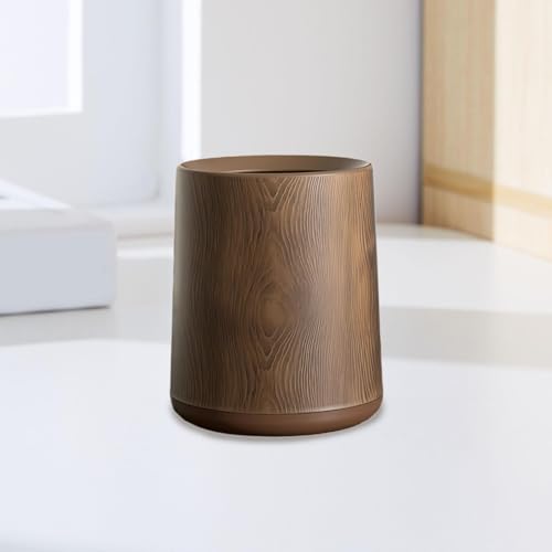 Contenedor de basura moderno con base y acabados de madera 4