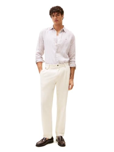 Image of Tommy Hilfiger Men's Long Sleeve Casual Linen Button Down Shirts in Regular Fit