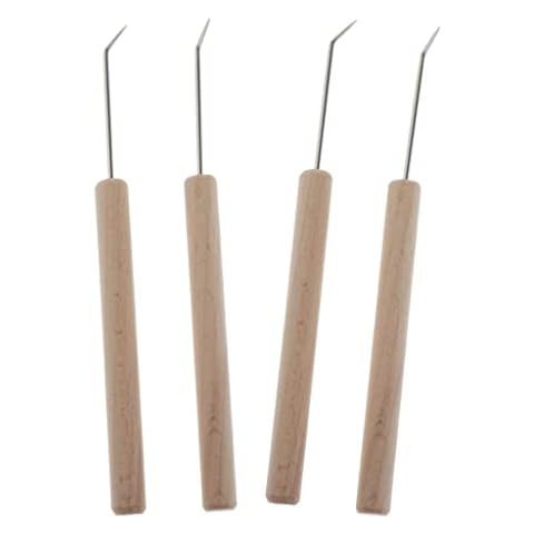 Harilla 4pcs 14cm Beech Knitting Loom Hook for Knitting Crafts Cover