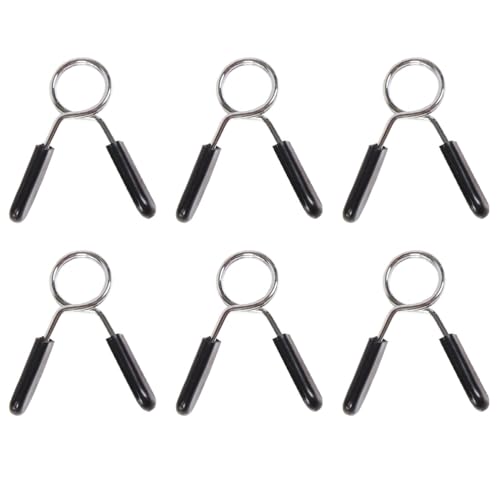 VANZACK 6Pcs Barbell Clamps Dumbbell Spring Clip 1 Inch Spring Collar Clip Weight Bars Dumbbell Spring Clips Fitness Weightlifting Buckle for Strength Gym Accessory