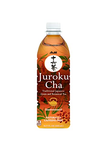 Juroku-Cha Unsweetened Caffeine Free All-Natural Grain and Botanical Tea. Gluten Free, Sugar Free, Zero Calorie. No Artificial Flavorings, Colors, or Sweeteners. 16.9 FL oz. (Pack of 12)