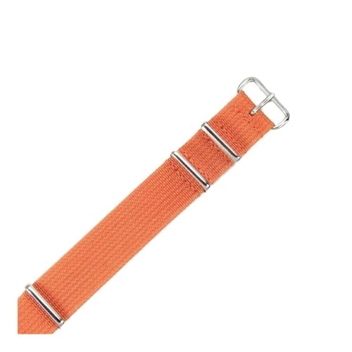 HCPHCVEVVK Correa de reloj de nailon cifrado for hombre, compatible con Rolex, Omega, Tudor, Seiko, pulsera de reloj de lona de 20mm y 22mm(Orange-Steel,18mm)