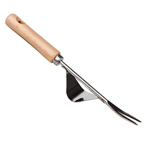 Fesjoy Hand Fork, Stainless Steel Manual Weeding Fork Garden Weeding Removal Cutter Tools Transplanting Digging Removing Taproot Tool Garden Planting Weeding Tools