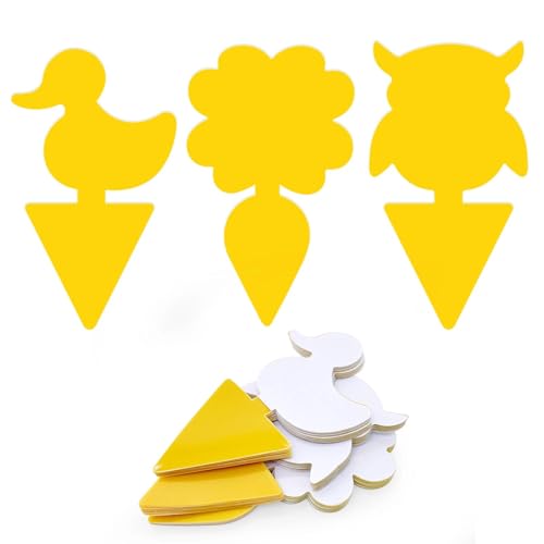 Skythrive 30pcs Pièges à Insectes, Pièges Englués Autocollants Étanches Jaunes pour Protection des Plantes, Fruits et Fleurs (30 Pieces)