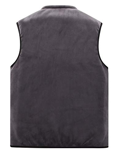 Flygo Mens Winter Sherpa Fleece Lined Vest Sleeveless Zip Up Warm Outdoor Travel Vest Jacket2
