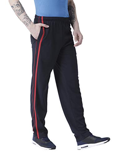Image of berge' Men Cotton Polyester Comfy Regular Fit Sports Quality Track Pants with Secure Zipper Pocket, Casual Wear Lower Tracks Pant