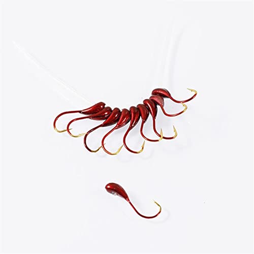 HNHYNSY Angelhaken 10 stücke rot umgestürzte Kopf lebensechte Locken köder Karpfen Angelhaken 3# 4# 5# 6# Angelgerät Kit… – Bild 5