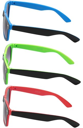 Image of OWL 3 Pack Men Women Retro Vintage Two Tone Frame Smoke Lens Sunglasses UVB UVA protection