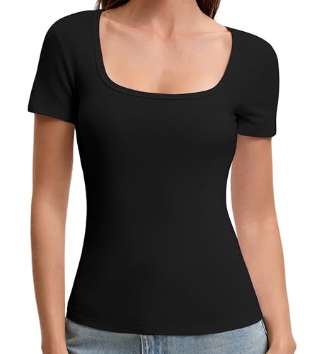 OYIGELZ Tshirt Damen Quadratischer Ausschnitt...