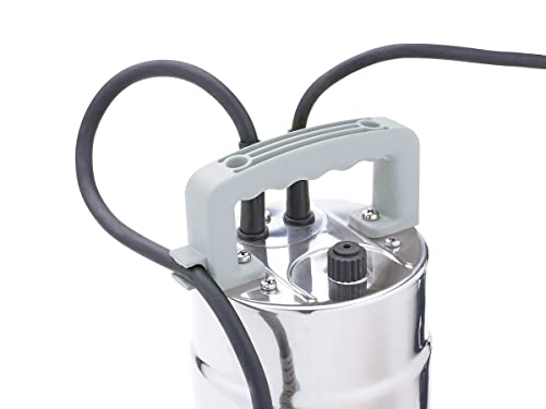 Pontec 87065 PondoDrain Mud 19000 - grausilberne Entwässerungspumpe für Baustellen, Teiche oder Keller / Korngröße: 25 mm / 750 W-Leistung / 230 V